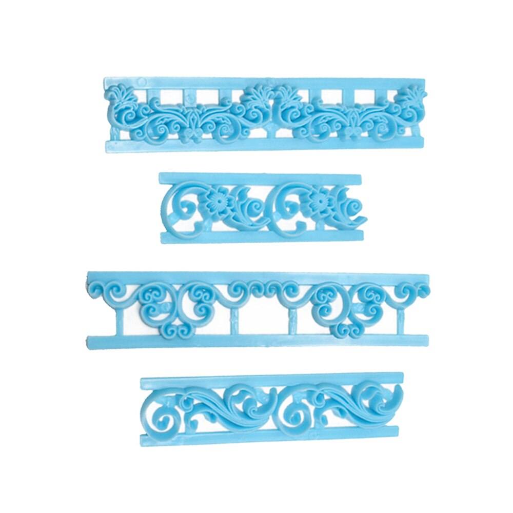 Cake Flower Lace Border Fondant Mold 4Pcs Set