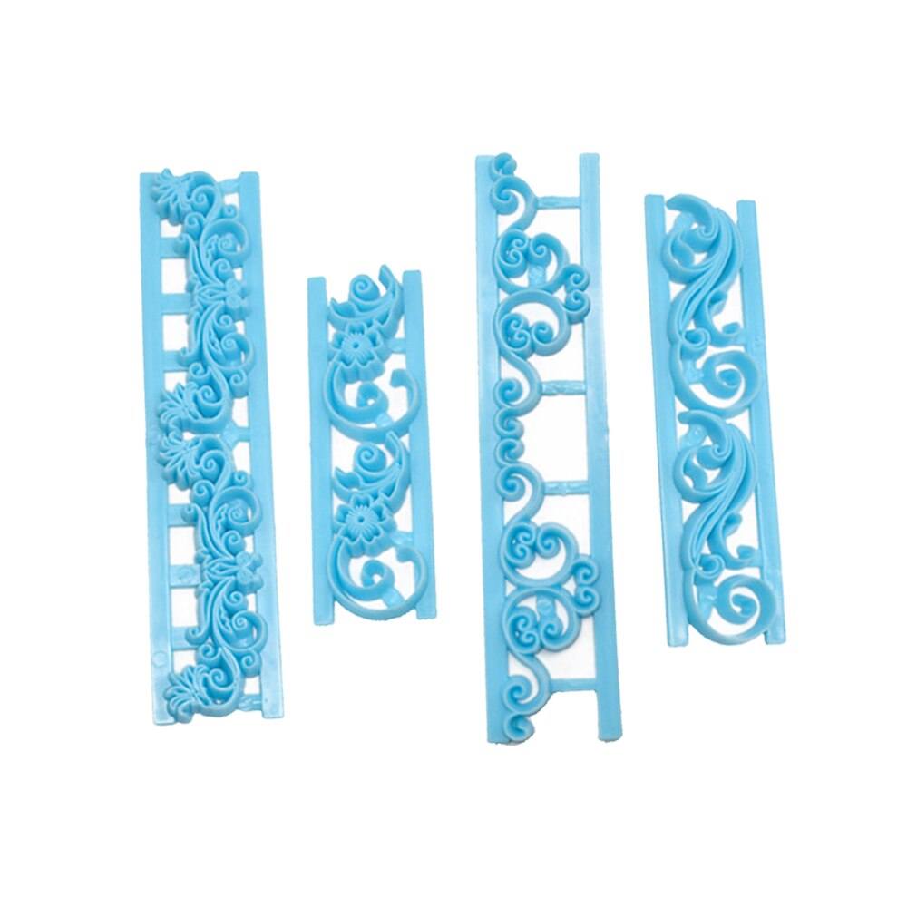 Cake Flower Lace Border Fondant Mold 4Pcs Set