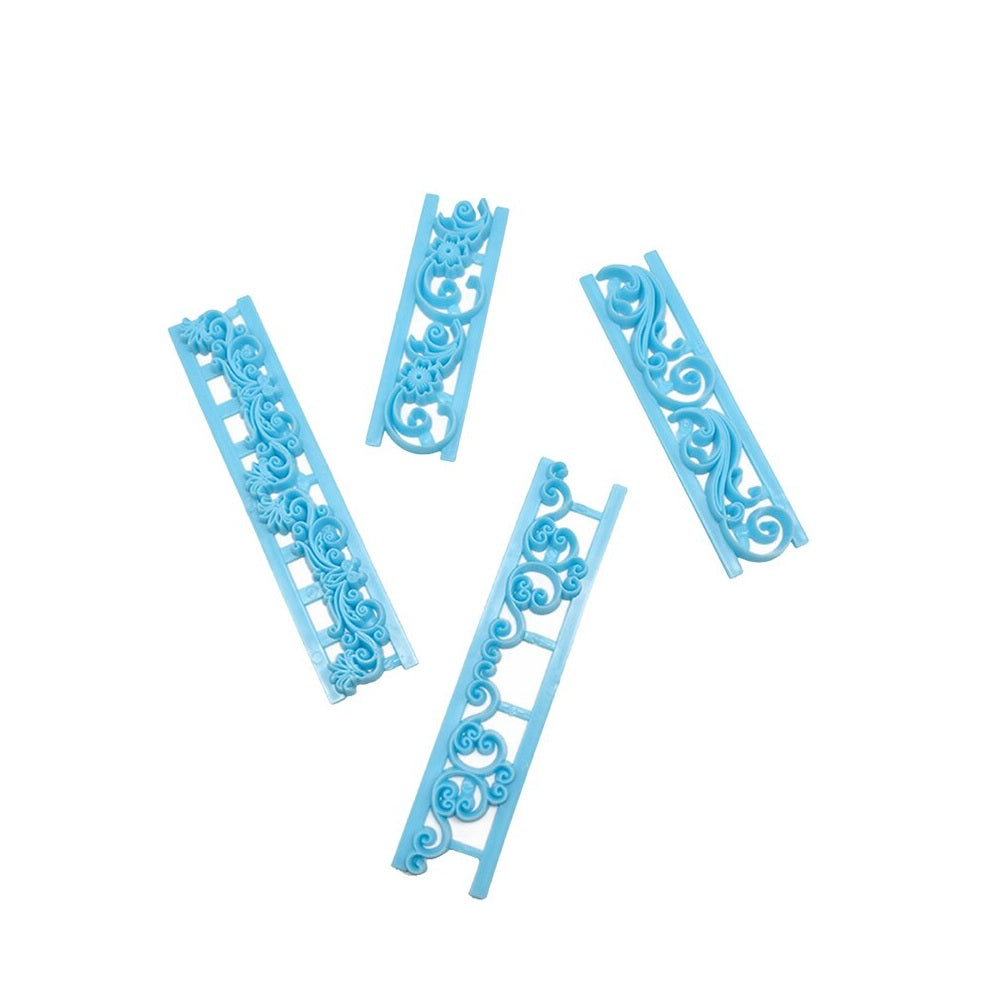 Cake Flower Lace Border Fondant Mold 4Pcs Set