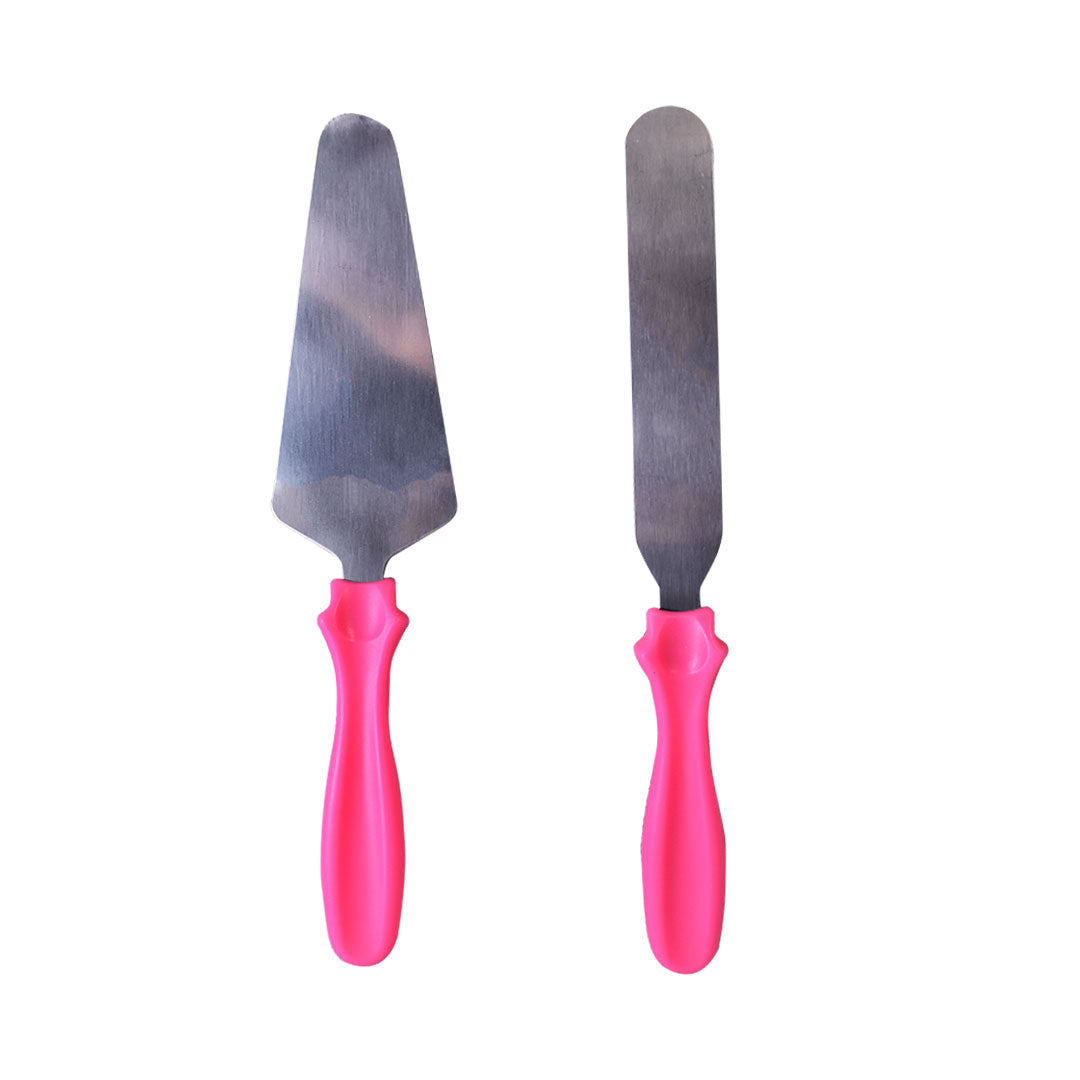 Cake Palette Knife & Lifter Steel, Plastic Handle 2pcs Set