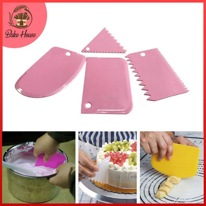Cake Scraper Set 4Pcs Plastic
