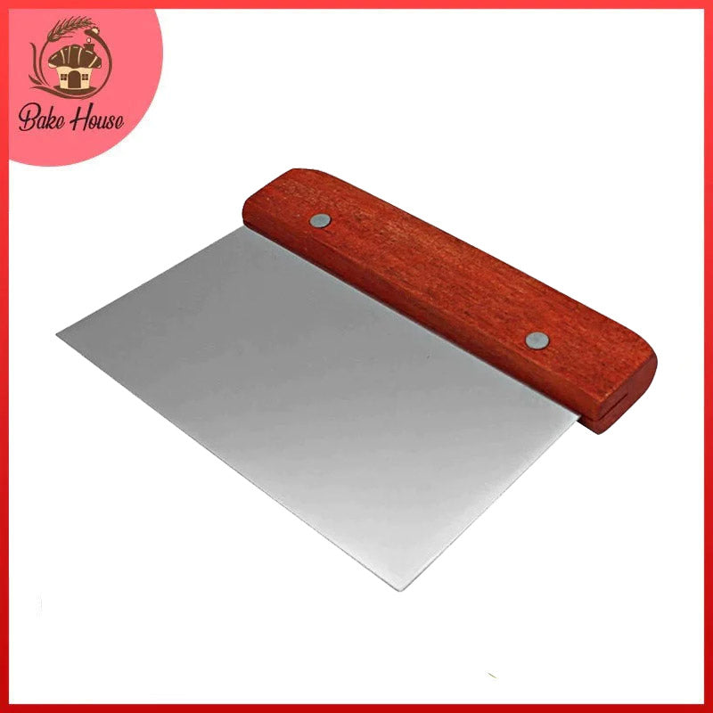 Cake Scraper Stainless Steel Wood Handle