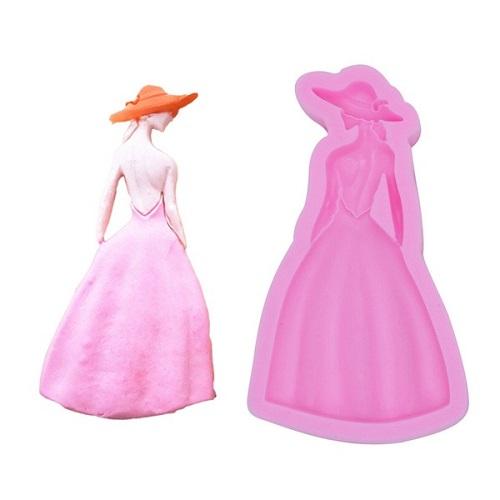 Cap Girl With Beautiful Dress Silicone Fondant Mold