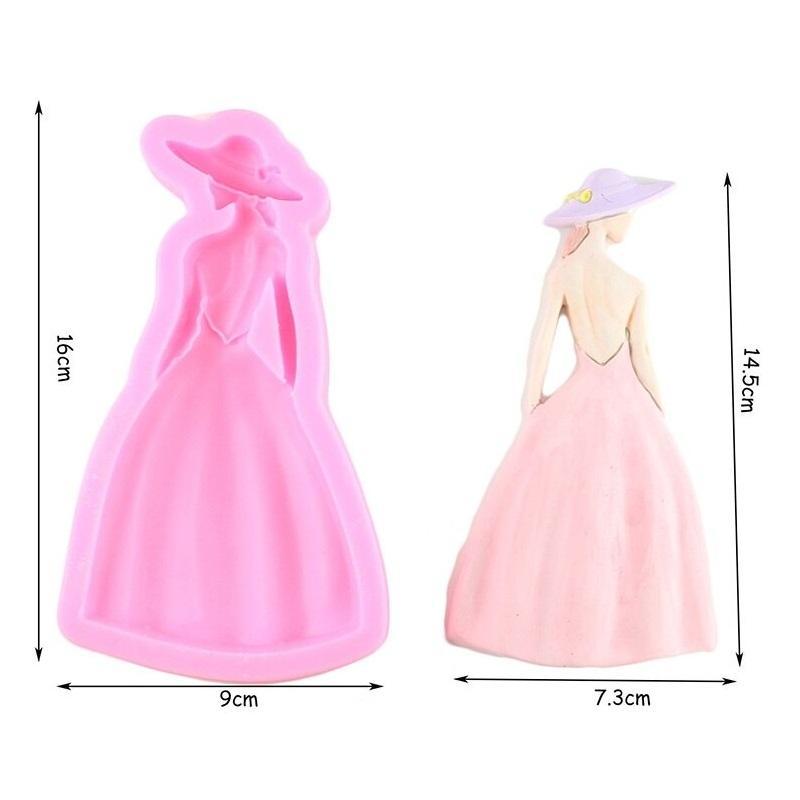 Cap Girl With Beautiful Dress Silicone Fondant Mold