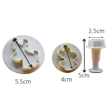 Cartoon Deer Fondant Plunger Cutter 3Pcs Set Plastic