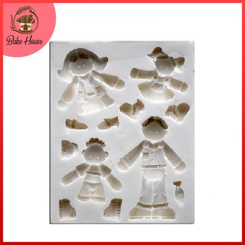 Cartoon Family Silicone Fondant & Chocolate Mold