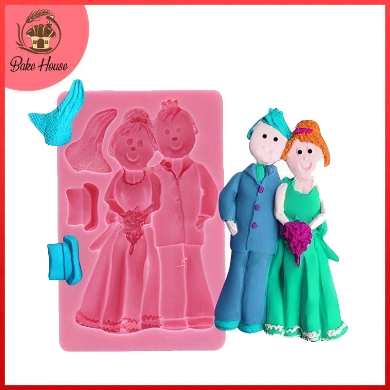 Cartoon Married Couple Silicone Fondant & Chocolate Mold