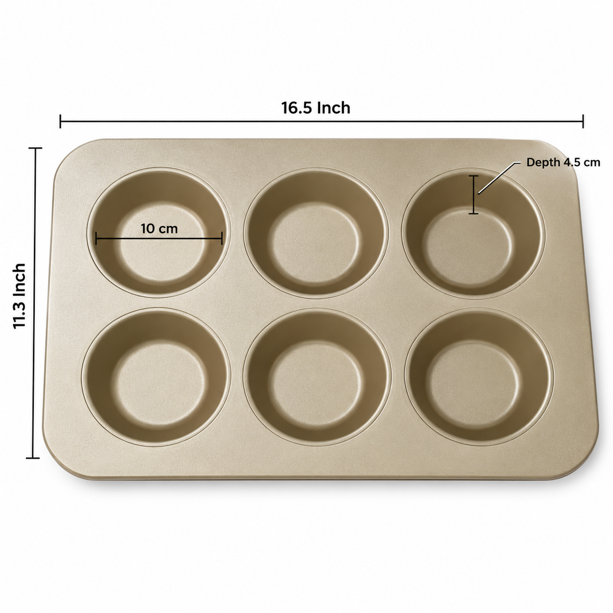 Nonstick Muffin & Round Cake Baking Tray 6 Cavity