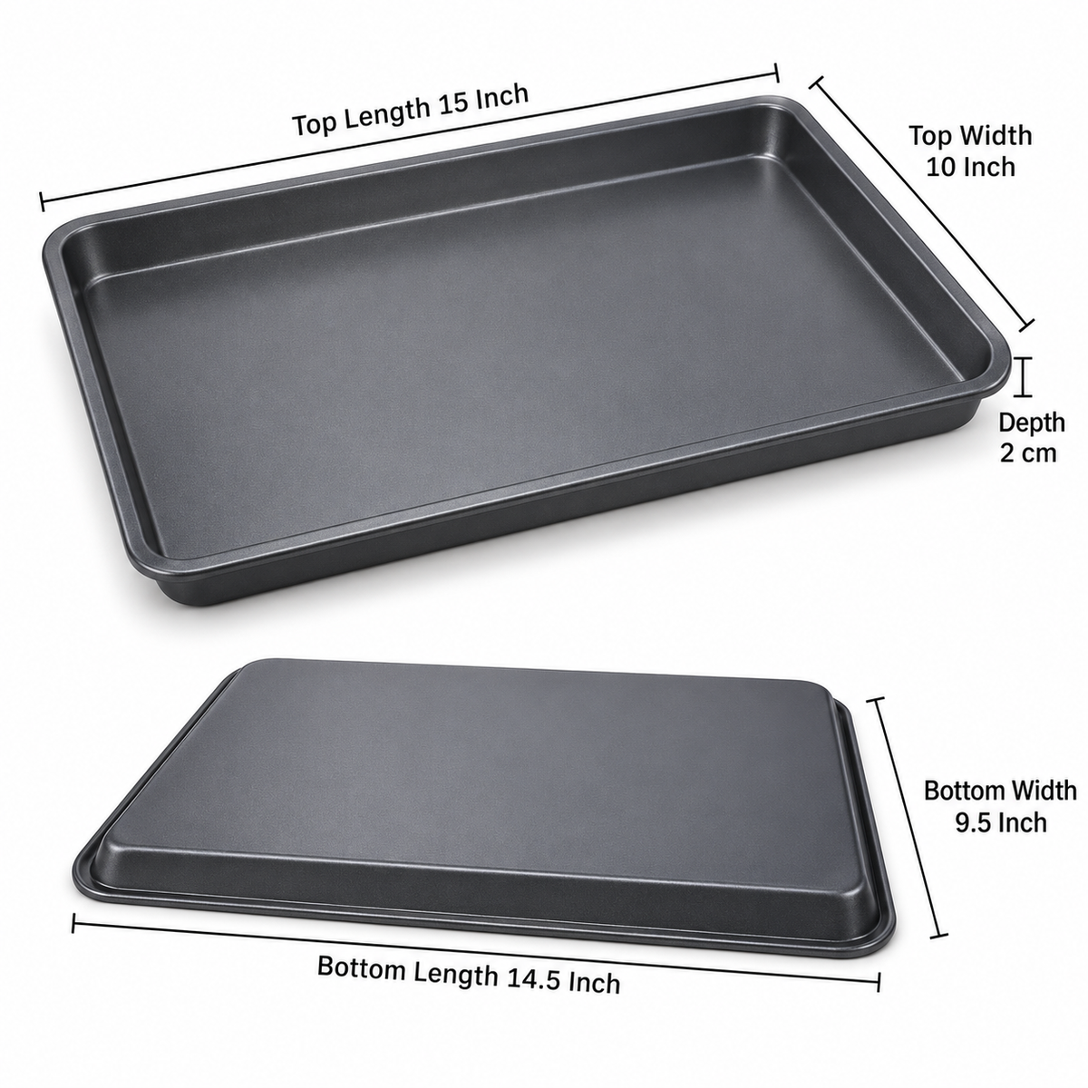 Nonstick Rectangular Baking Tray Grey