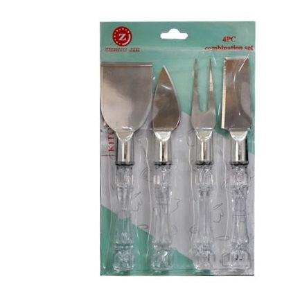 Cheese Knife Set Steel With Acrylic Handle 4Pcs Set