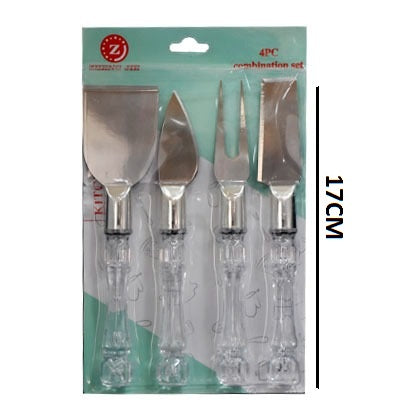 Cheese Knife Set Steel With Acrylic Handle 4Pcs Set