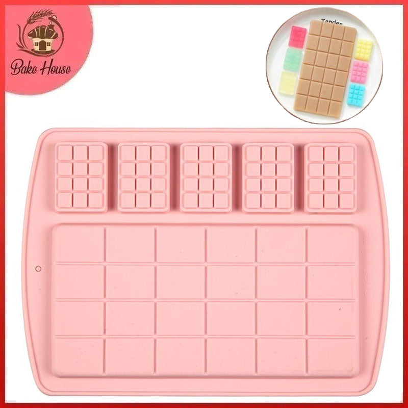 Chocolate Waffle & Block Mold Silicone 6 Cavity