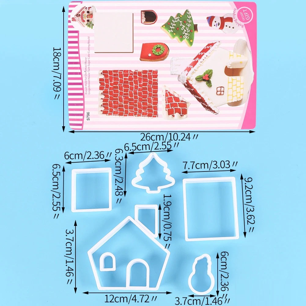 Christmas Theme Fondant & Cookie Cutters 8Pcs Set