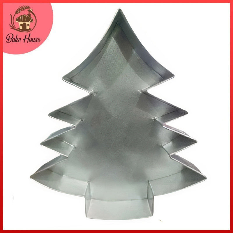Christmas Tree Cake Baking Mold Silver Tin