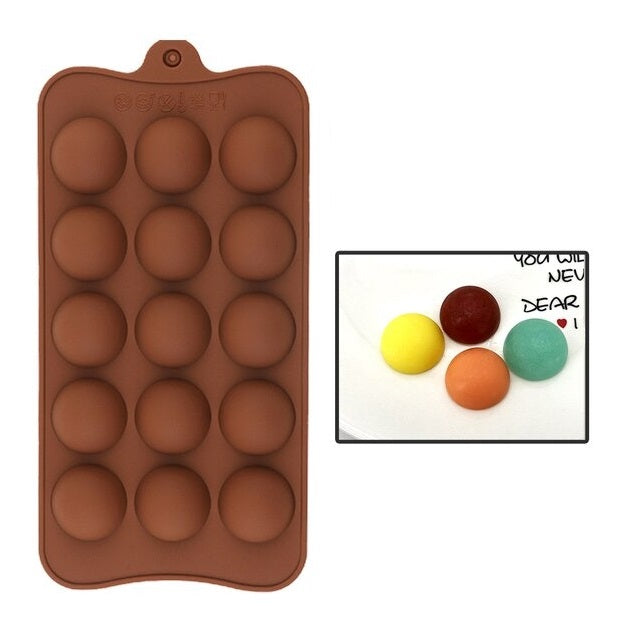 Circle Silicone Chocolate & Candy Mold 15 Cavity