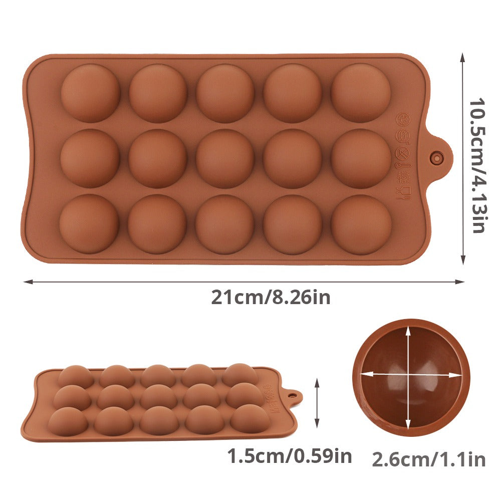 Circle Silicone Chocolate & Candy Mold 15 Cavity