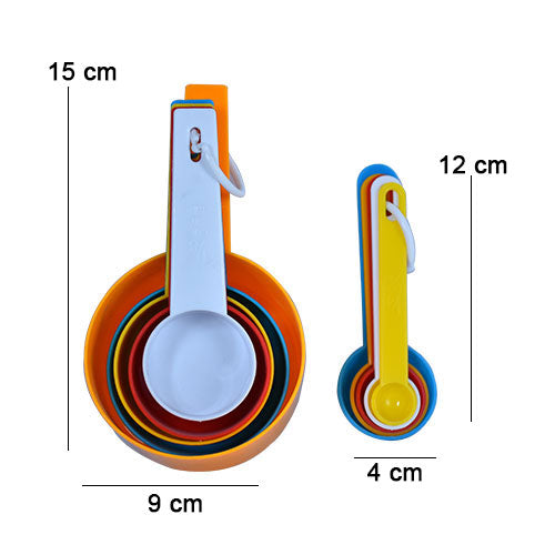 Colorful Measuring Cups & Spoons Plastic 10Pcs Set