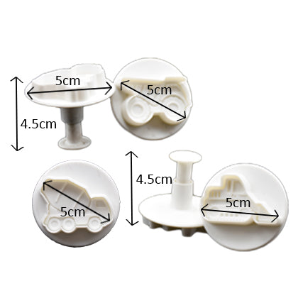 Construction Vehicles Plunger Cutter 4Pcs Set Plastic