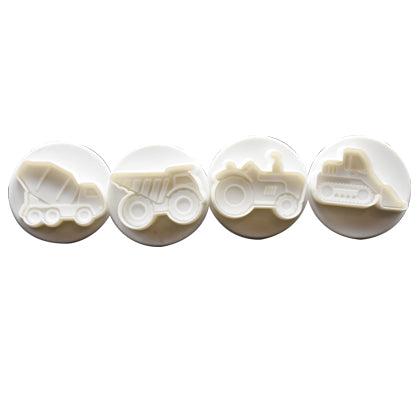 Construction Vehicles Plunger Cutter 4Pcs Set Plastic