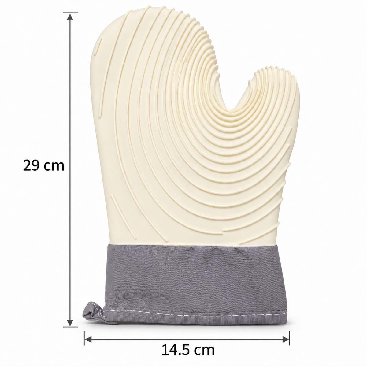 Silicone Oven Glove with Fabric Cuff