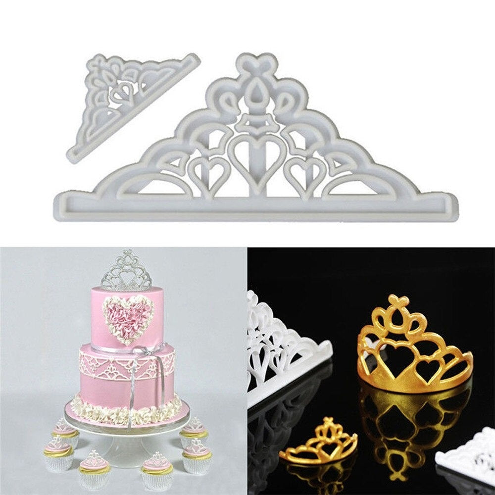 Crown Fondant Cake Cutter 2Pcs Set Plastic