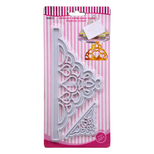 Crown Fondant Cake Cutter 2Pcs Set Plastic