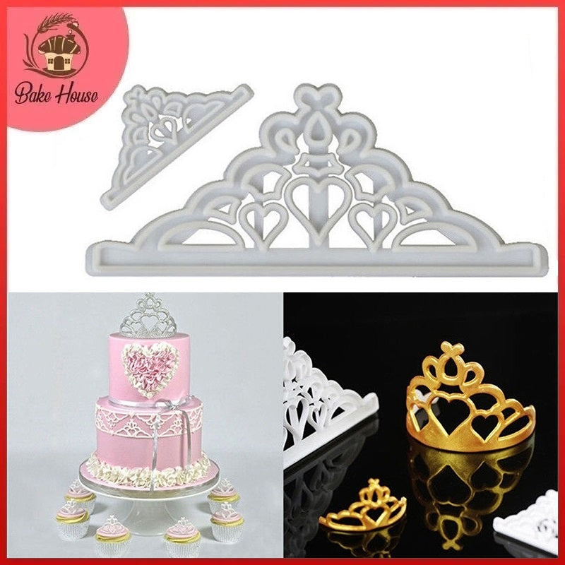 Crown Fondant Cake Cutter 2Pcs Set Plastic