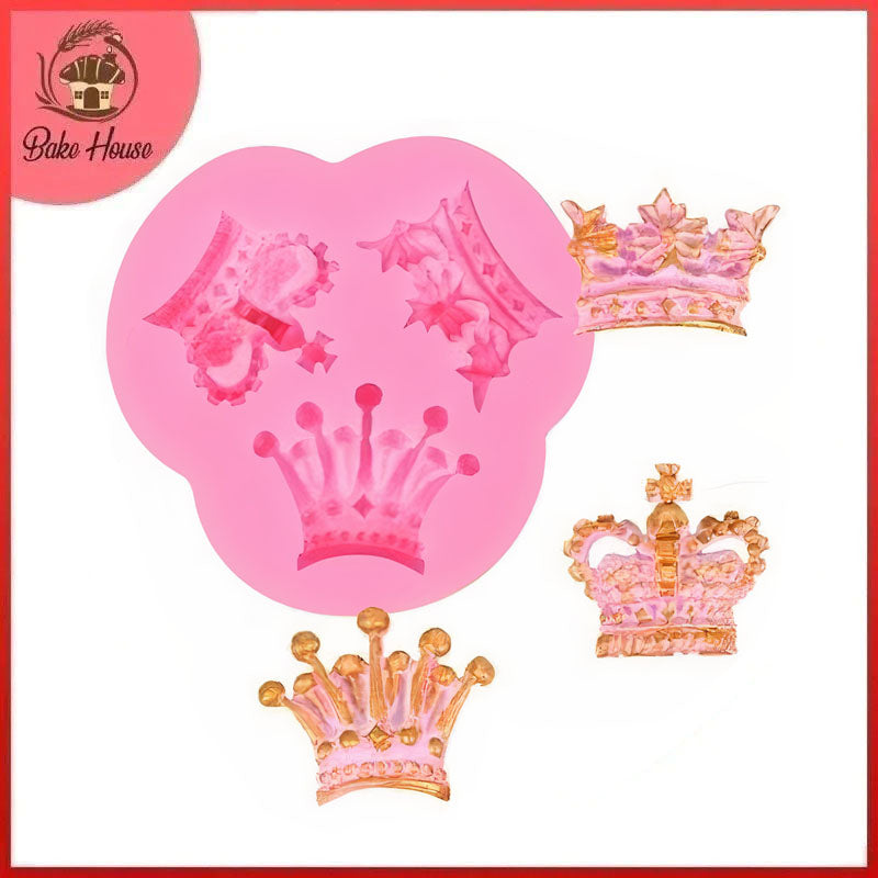 Crown Silicone Fondant & Chocolate Mold 3 Cavity