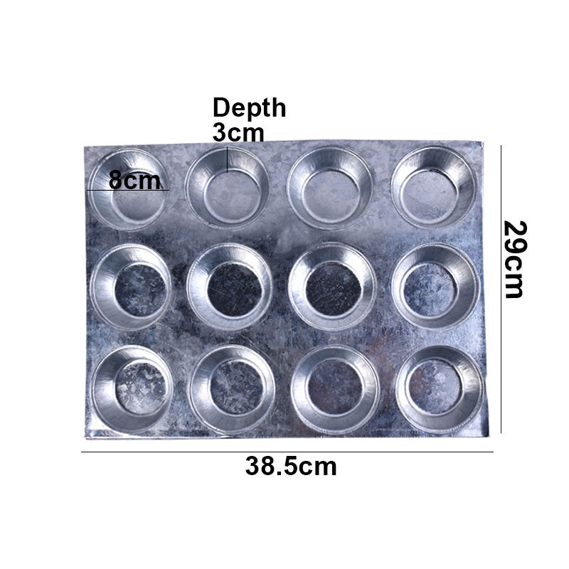 Cupcake Muffin Baking Tray Iron 12 Cavity (Large)