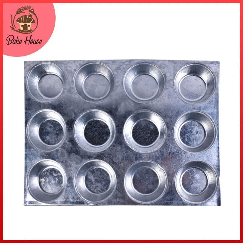 Cupcake Muffin Baking Tray Iron 12 Cavity (Large)