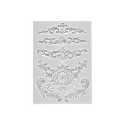 Curlicue Lace Silicone Fondant Cake Border Mold 6 Cavity