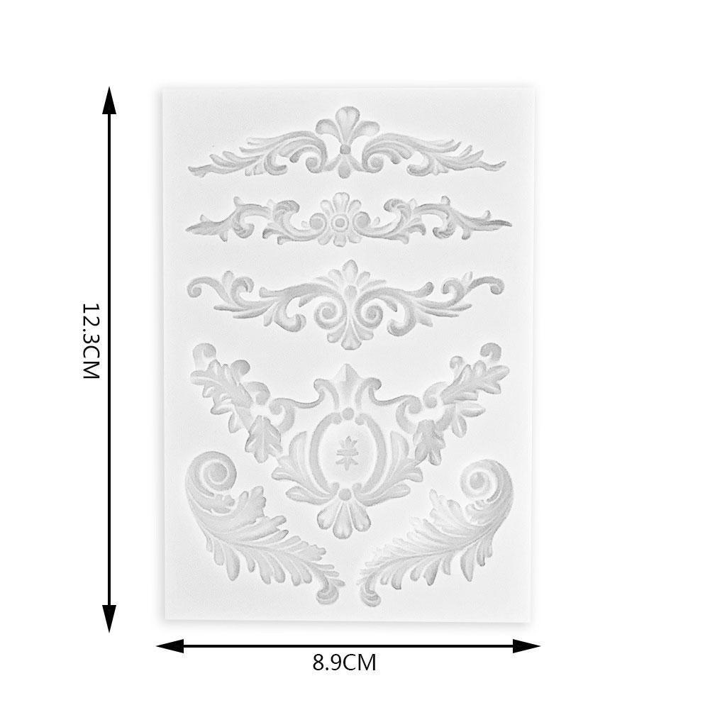 Curlicue Lace Silicone Fondant Cake Border Mold 6 Cavity