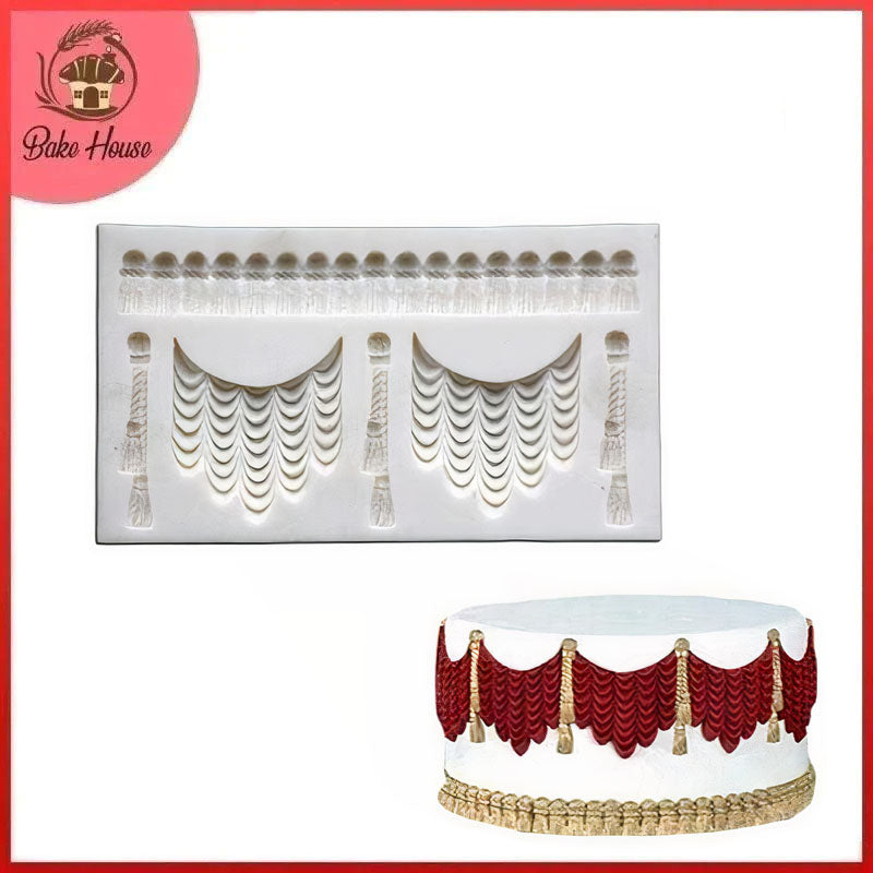 Curtain Silicone Lace Cake Border Fondant Mold