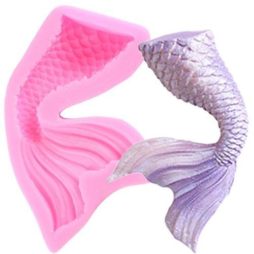 Mermaid Fish Curved Tail Silicone Fondant & Chocolate Mold Small