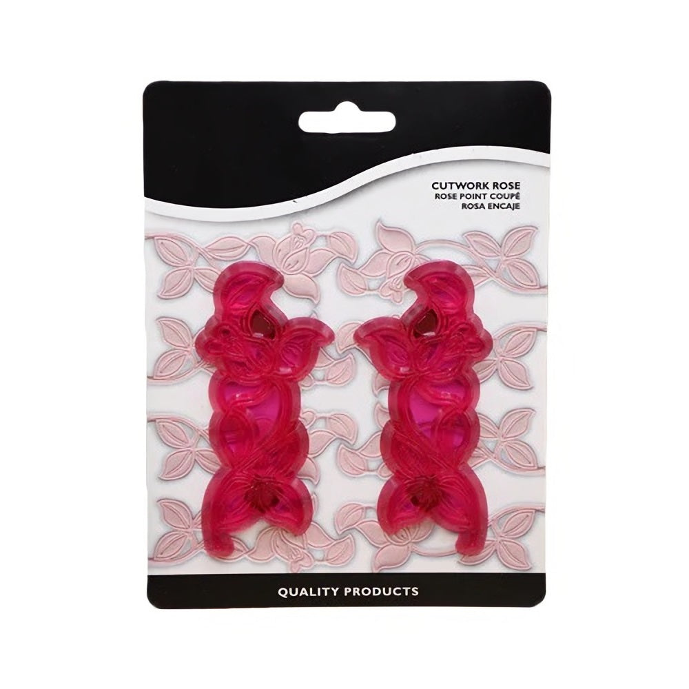 Cutwork Rose Fondant Cutter 2Pcs Set Plastic