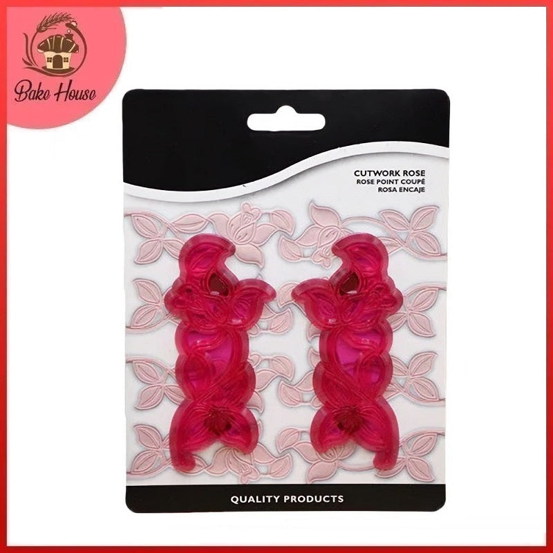 Cutwork Rose Fondant Cutter 2Pcs Set Plastic