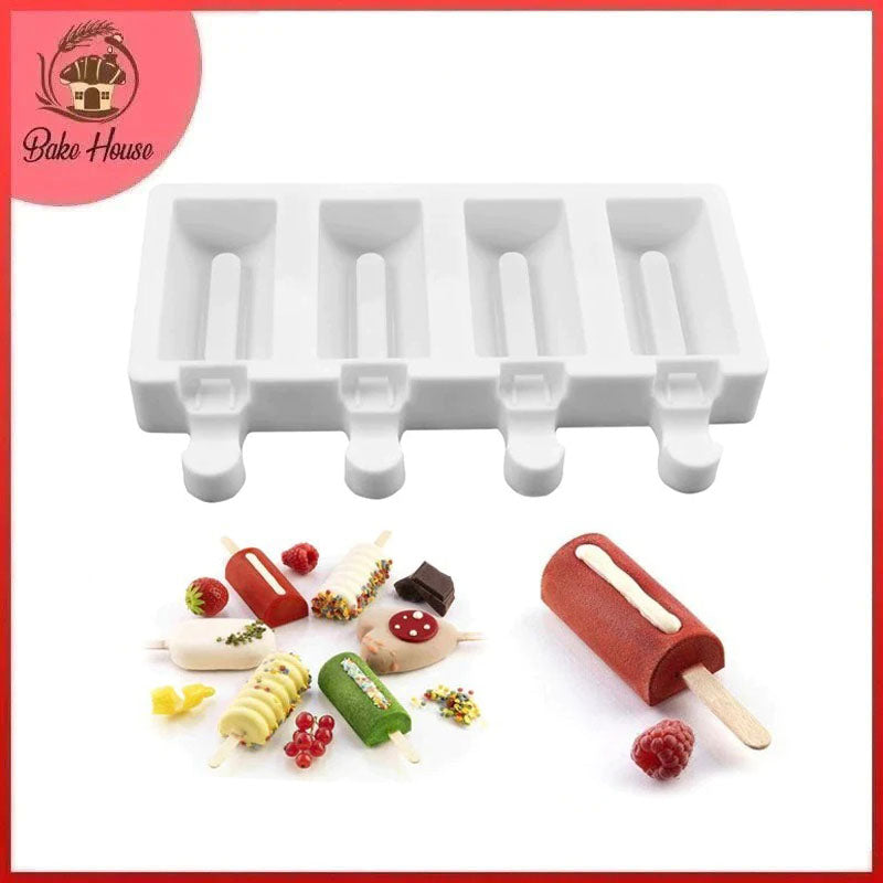 Cylinder Shape Popsicle Mold Silicone 4 Cavity