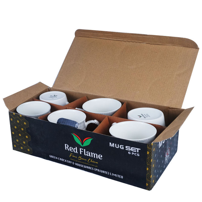 Tea, Milk And Coffee Drinking Mugs 6 Pcs Set (Design 03)