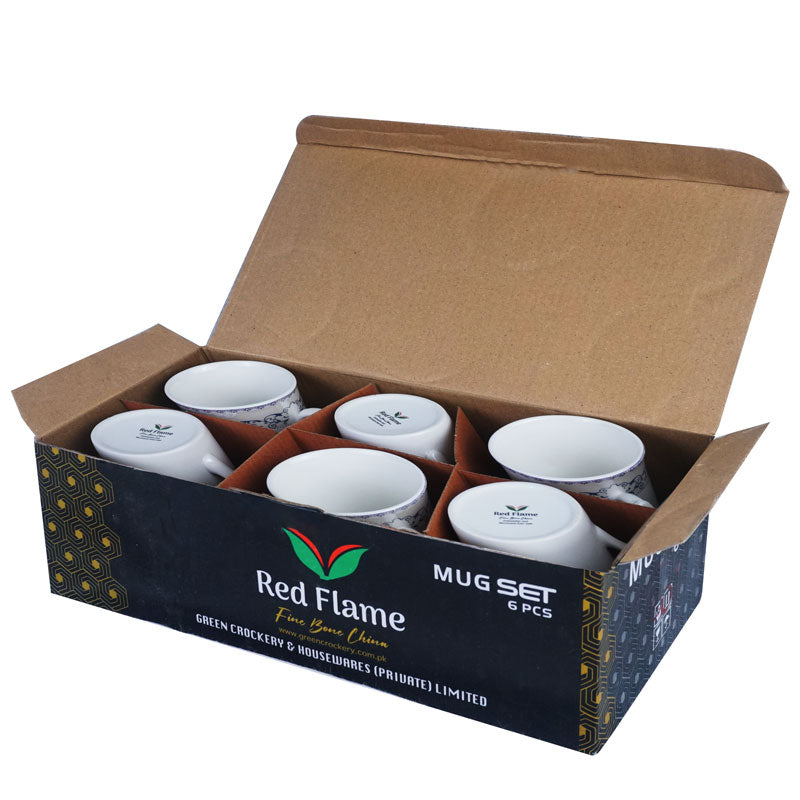 Tea, Milk And Coffee Drinking Mugs 6 Pcs Set (Design 07)