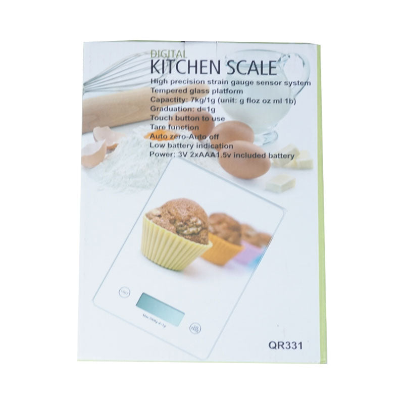 Electronic Digital Kitchen Scale (QR331) Weighs Max 7kg, Measures in 5 Different Units