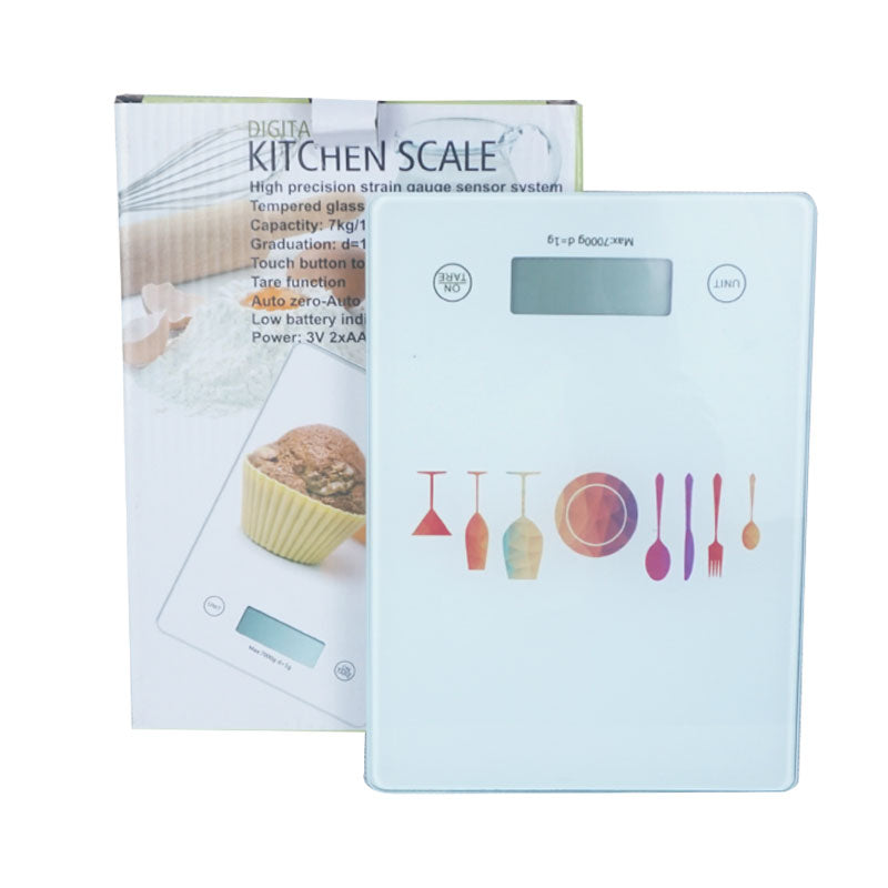 Electronic Digital Kitchen Scale (QR331) Weighs Max 7kg, Measures in 5 Different Units