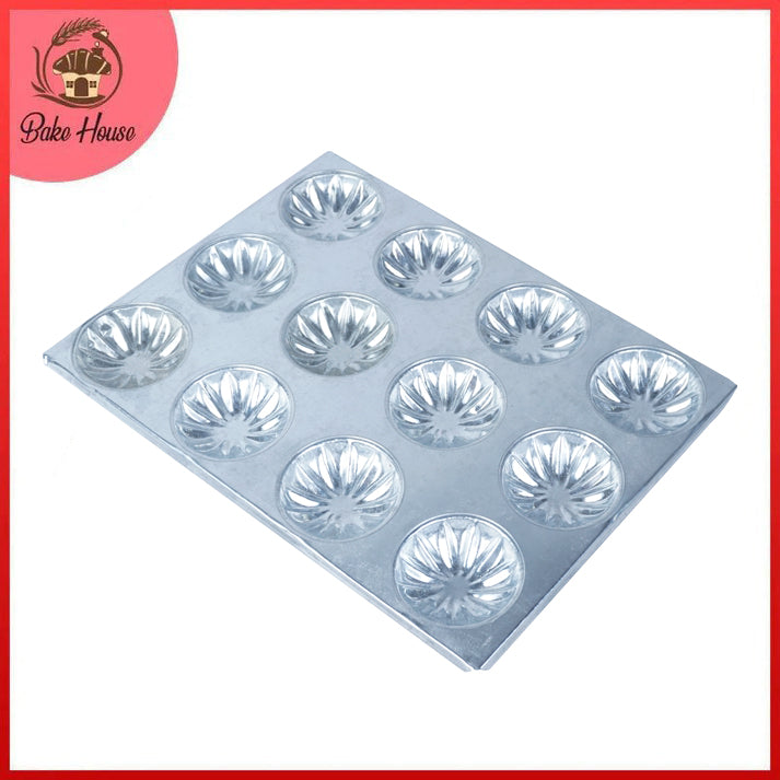 Tart Mold Tray Silver 12 Cavity Design 02