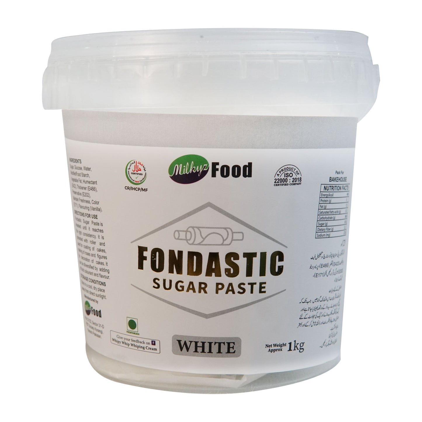 Milkyz Food Fondastic White Fondant Sugar Paste 1Kg