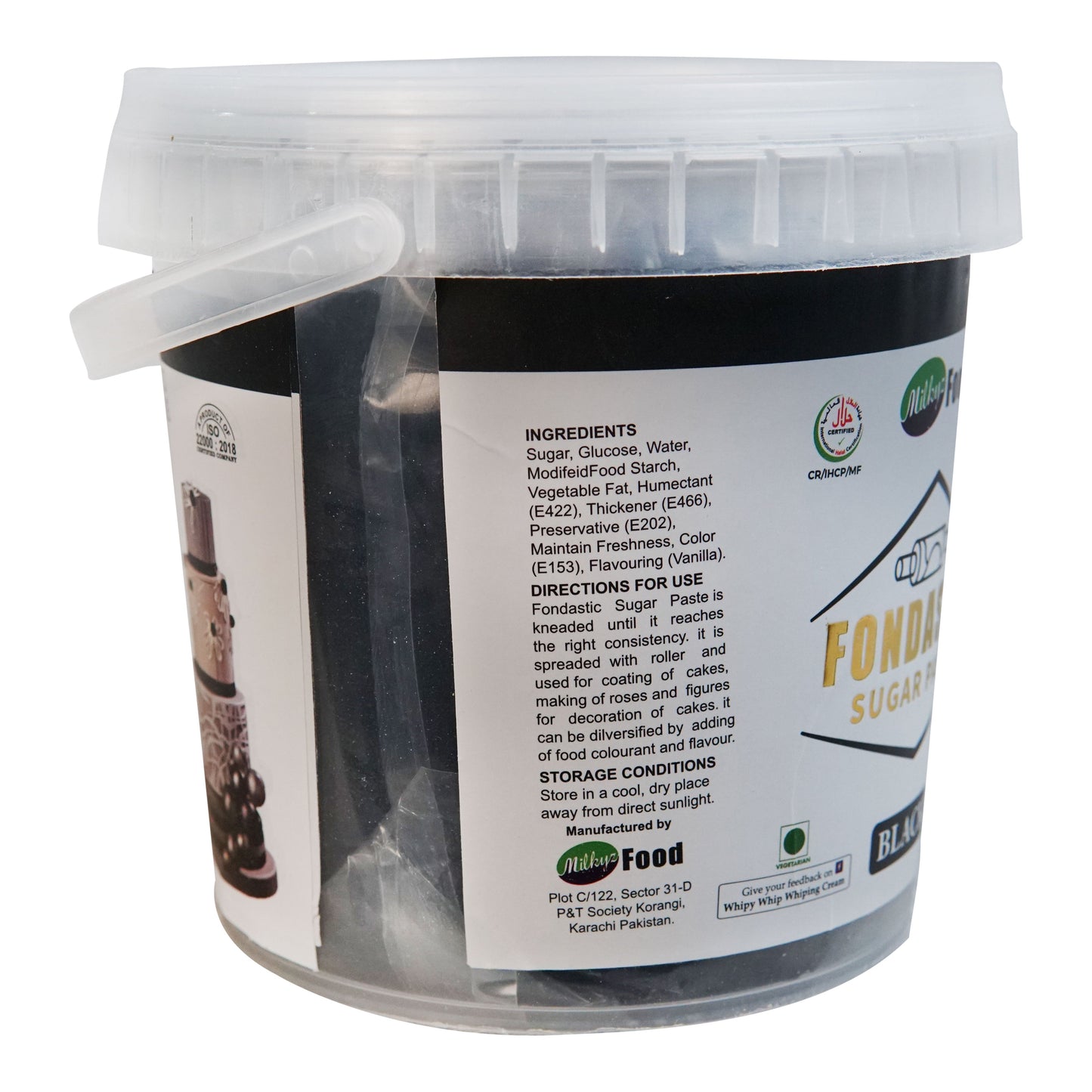 Milkyz Food Fondastic Black Fondant Sugar Paste 1Kg