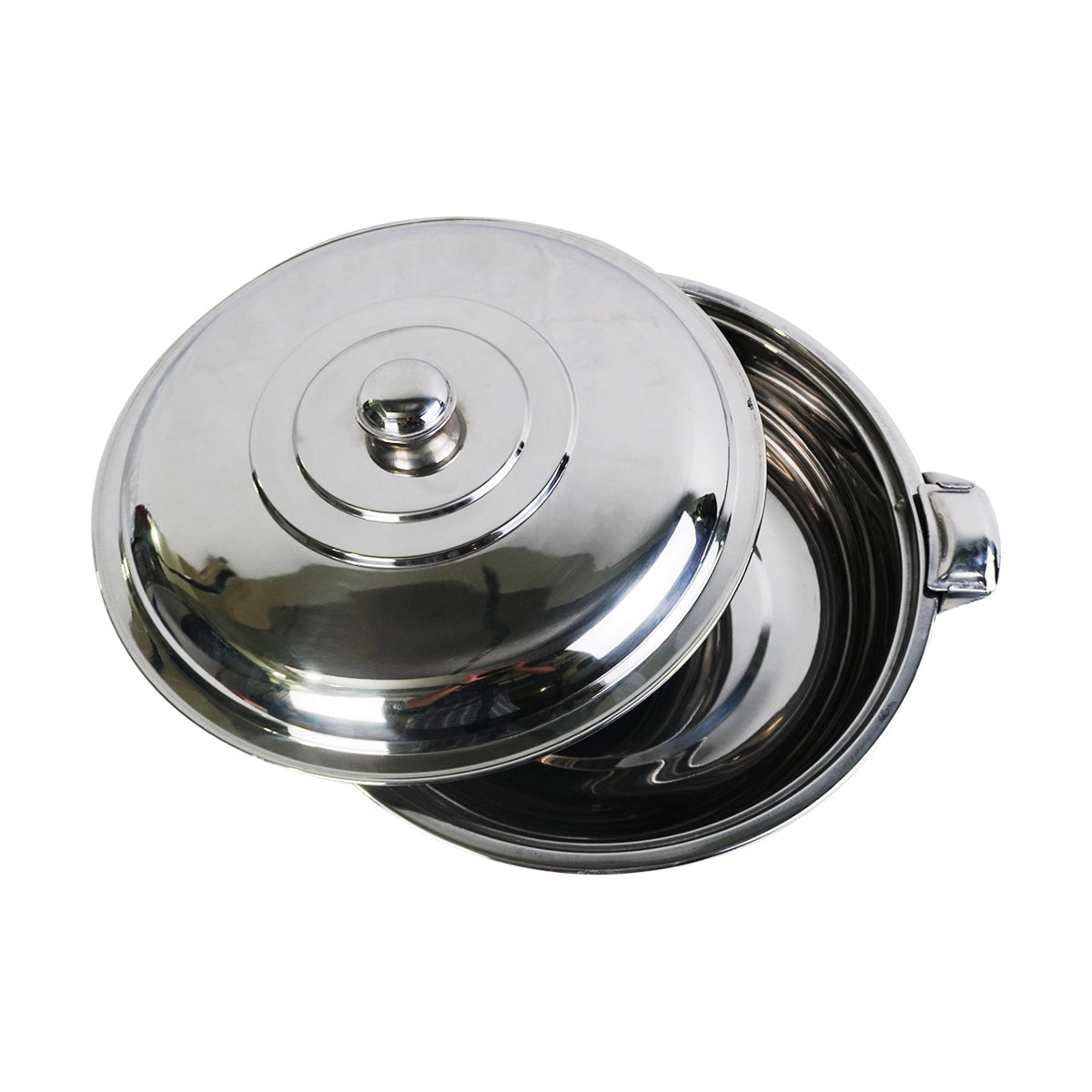 Stainless Steel Hot Pot 24cm Diameter with Sliding Lock Steel Lid (3.1 Litre)