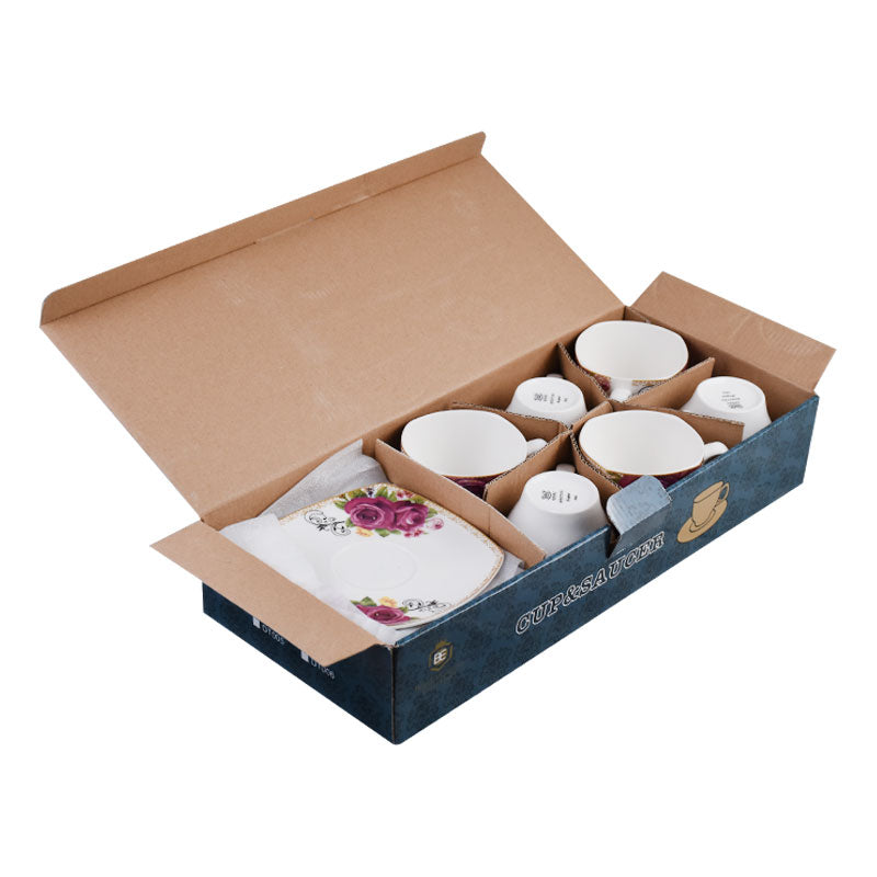 Tea, Coffee Drinking Cups And Saucers 12 Pcs Set (Design 04)
