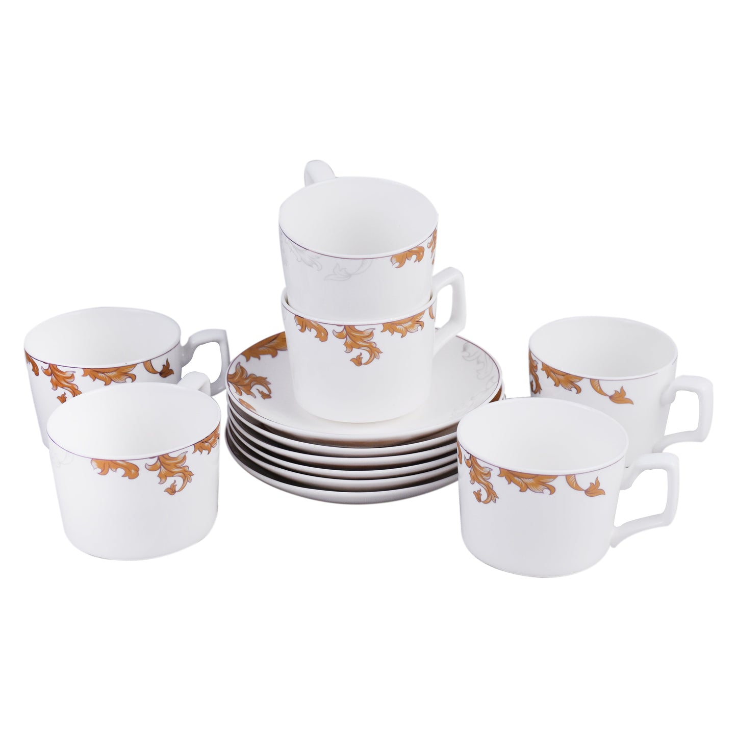 Tea, Coffee Drinking Cups And Saucers 12 Pcs Set (Design 02)