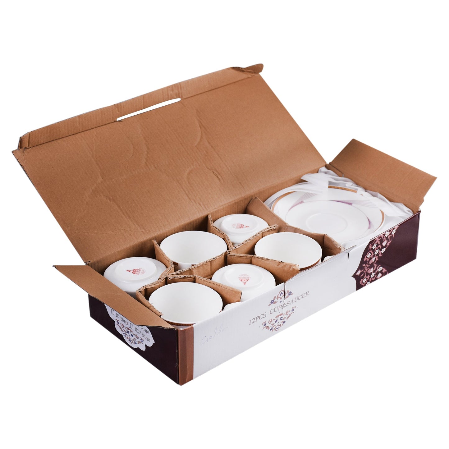 Tea, Coffee Drinking Cups And Saucers 12 Pcs Set (Design 01)