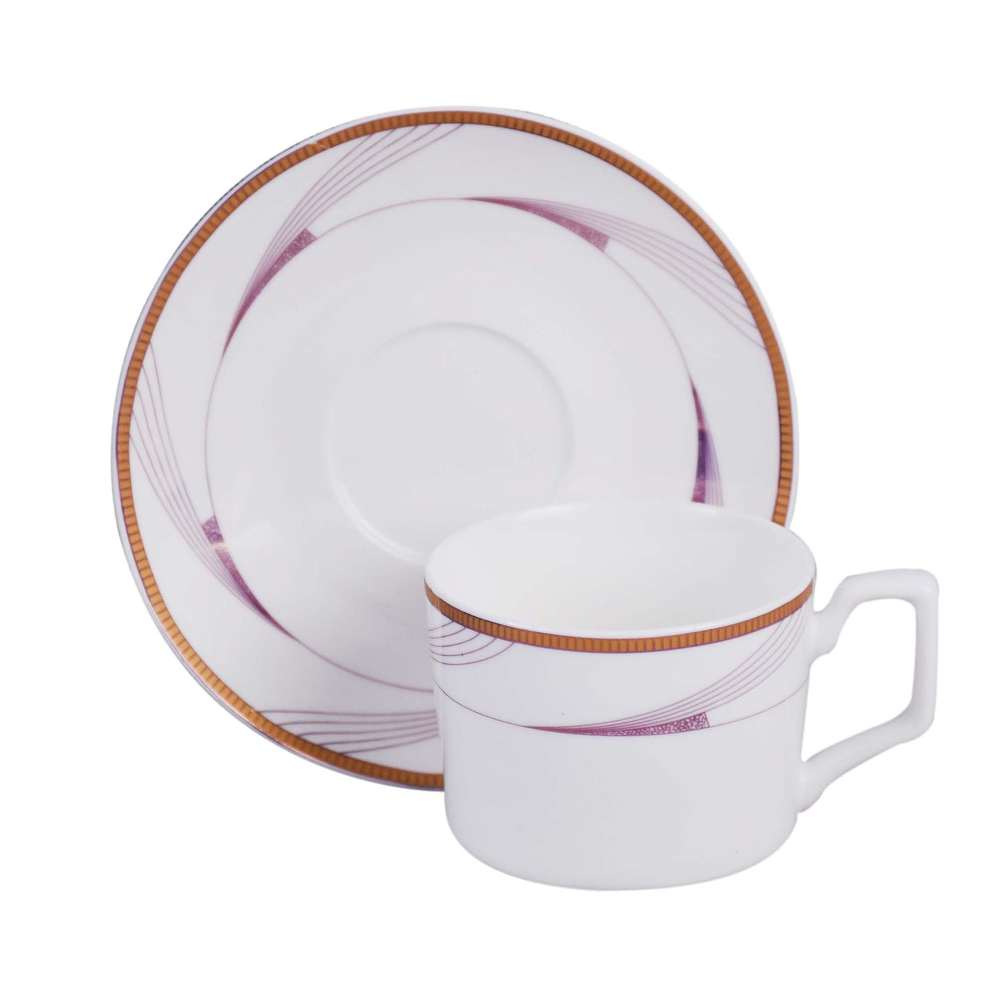 Tea, Coffee Drinking Cups And Saucers 12 Pcs Set (Design 01)