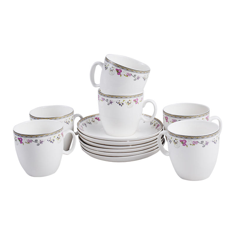 Tea, Coffee Drinking Cups And Saucers 12 Pcs Set (Design 07)